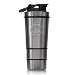 METALSHAKE Stalowy Shaker Butelka Silver Steel 600