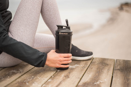 METALSHAKE Stalowy Shaker Butelka Black Steel 600 ml